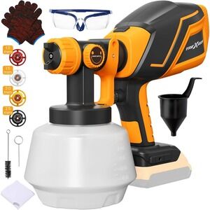 TREXEE Cordless Electric Paint Sprayer‎ Kit Adjustable 1200ml Battery Powered
